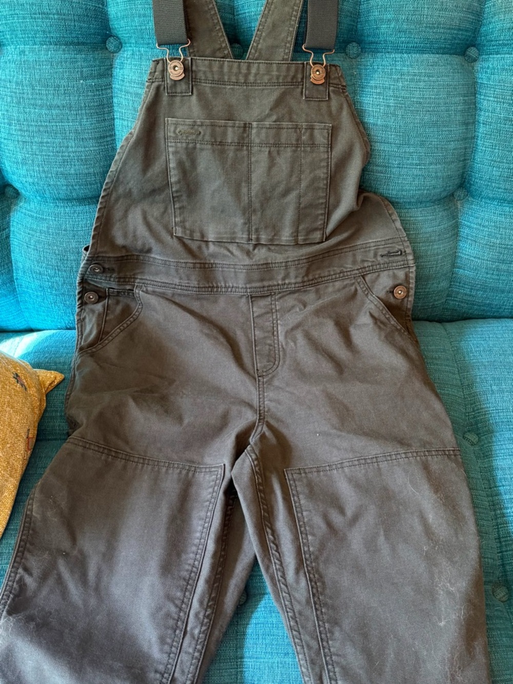 Gray Utility Overalls with Adjustable Straps